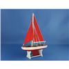 Image 6 : Wooden It Floats 12" - Red with Red Sails Floating Sailboat Model