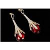 Image 2 : 18K Gold Plated GP Red Crystal Rhinestone Wedding Drop Dangle Earrings
