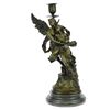 Image 7 : Eros & Psyche Bronze Candelabra Candle Holder Sculpture 14" x 6