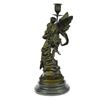Image 8 : Eros & Psyche Bronze Candelabra Candle Holder Sculpture 14" x 6