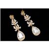 Image 4 : 18K Gold Plated GP Cubic Zirconia CZ Wedding Bridal Drop Dangle Earrings