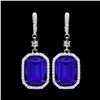 Image 1 : Rhodium Plated Blue Crystal Rhinestone Wedding Drop Dangle Earrings