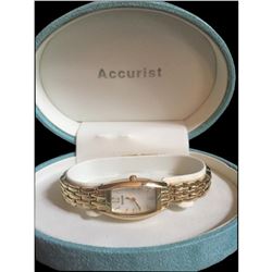 Ladies Gold Mother Of Pearl Accurist Wristwatch