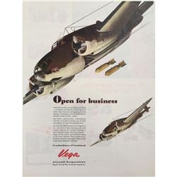 1943 Vega Aircraft Lockheed WWII Advertisement