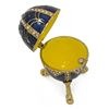 Image 4 : Faberge Inspired 2.75" Crystal Triangles Enameled Jeweled Royal Russian Inspired Egg