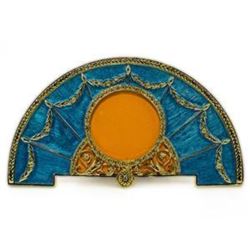 Aqua Enameled Semicircular Russian Royal Picture Frame