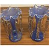 Image 5 : Pair of Blue Glass Crystal Icicle Prism Lustre