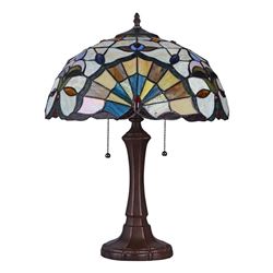 ADDIE Tiffany-style 2 Light Victorian Table Lamp 16" Shade
