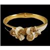 Image 6 : Cream Enamel Hinged Bangle Bracelet with Decorative Bows
