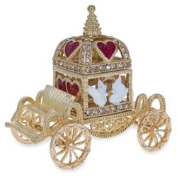 Royal Coronation Coach with Doves Trinket Box Figurine 3.25 Inches
