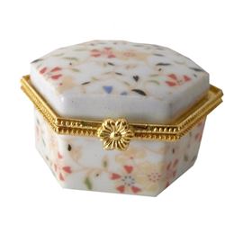 Spring Flowers Porcelain Jewel Trinket Box