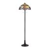 Image 1 : "COOPER" Tiffany-style Victorian 2 Light Floor Lamp 18" Shade