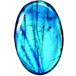 38.45Cts. Natural Blue Labradorite Gemstone Oval Cabochon
