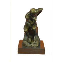 Rodin Thinker Symbol of Philosophy Bronze Sculpture Hot Cast Marble Base Figure