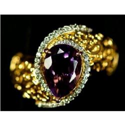 3.01 Ct. Amethyst Pear Shaped Ring