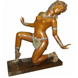 Bronze Art Deco Period Female Dancer Sculpture.