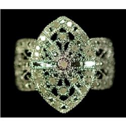 Large Diamond Cluster Ring