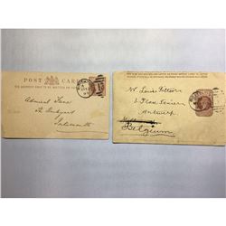 1800s London Original Postmarked Handwritten Envelope with Post Card