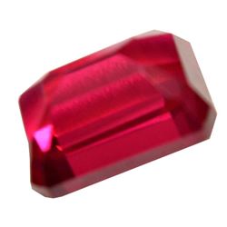 VVS 9.10 Ct Natural Mozambique Blood Red Ruby AGSL Certified Emerald Cut Gem
