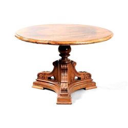 Early 20thc Walnut Pedestal Table