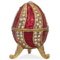 Faberge Inspired 2.5" Red Crystal Spire Royal Inspired Russian Egg