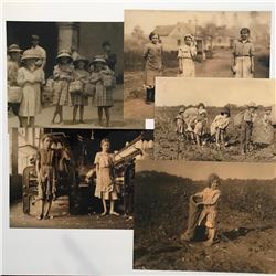 20thc Sepia Photography, Southern Children Labor, Cotton, Agricultural