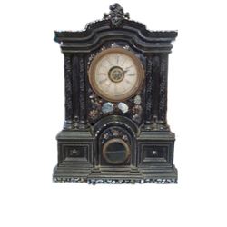 Exquisite 19thc Cast Iron Ansonia Mantel Clock
