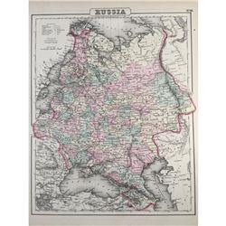 19thc J. H. Colton Map of Russia