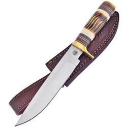 Sierra Madre Hunter Fixed Blade Knife with Standard Edge Stainless Drop Point Blade & Bone Handles