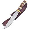 Image 1 : Sierra Madre Hunter Fixed Blade Knife with Standard Edge Stainless Drop Point Blade & Bone Handles