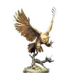 Owl w/Gold Beak & Talons By J. Moigniez