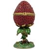 Image 1 : Faberge Inspired Crystal Red Strawberry Royal Inspired Russian Egg