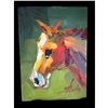 Image 1 : Pair of Signed Abstract Horses, Oil Paintings