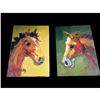 Image 2 : Pair of Signed Abstract Horses, Oil Paintings