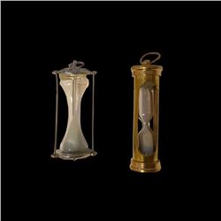Pair of Victorian Hourglass Sand Clock Pendants