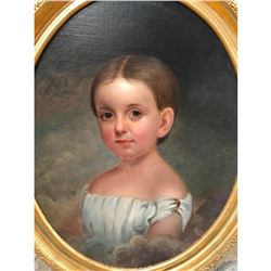 Victorian Girl Child, Mourning Oil Painting