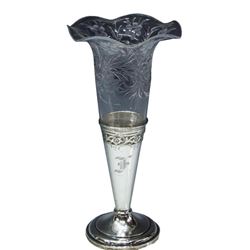 American Sterling Silver & Floral Cut Epergne