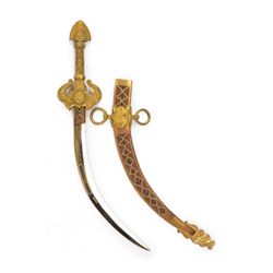 20thc Ornate Brass Motif "Toledo" Dagger