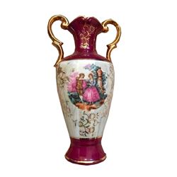 Vintage French Limoges Fragonard Courting Scene Porcelain Vase
