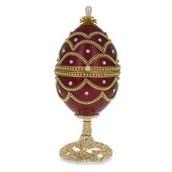 Faberge Inspired 5.4" Real Eggshell Royal Inspired Russian Egg with Music Box