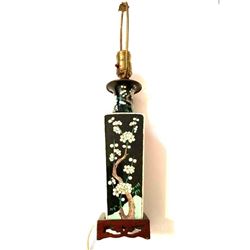 Vintage Mid Century Chinese Blossoms Vase Lamp