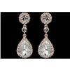 Image 1 : ROSE GOLD Plated Clear Crystal Rhinestone Wedding Drop Dangle Earrings