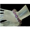 Image 2 : Vintage 1980's Fuchsia Pink Rhinestone Flower Stretch Bracelet