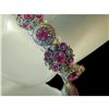 Image 5 : Vintage 1980's Fuchsia Pink Rhinestone Flower Stretch Bracelet