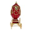 Image 5 : Faberge Inspired 7.1" Royal Wedding Coach Royal Inspired Russian Egg with Music Box