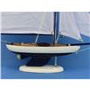 Image 2 : Wooden Bermuda Sloop Dark Blue - White Sails Model Sailboat Decoration 17"