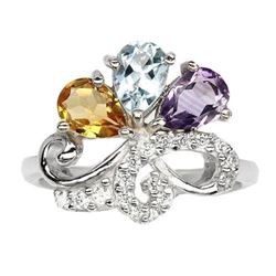 Amethyst, Citrine & Topaz Cocktail Ring