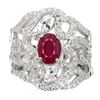 Image 1 : Red Ruby Sterling Silver Filigree Cocktail Ring