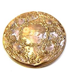 Vintage Towle Sterling Silver Repousse Purse Vanity Mirror