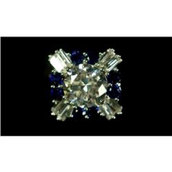 3.01 Ct. Blue & White Sapphire Solitarie Ring